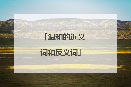 温和的近义词和反义词