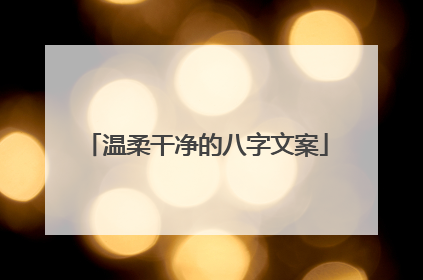 温柔干净的八字文案