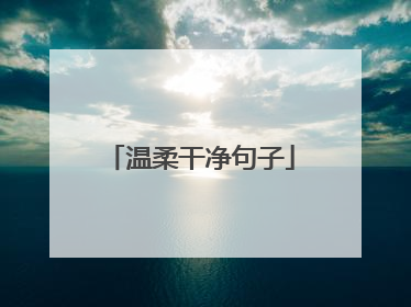温柔干净句子
