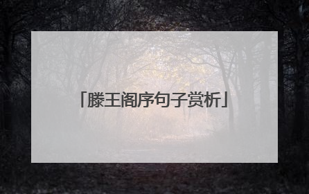 滕王阁序句子赏析