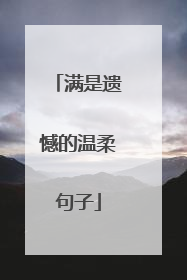 满是遗憾的温柔句子