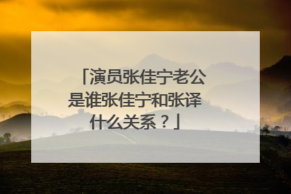 演员张佳宁老公是谁张佳宁和张译什么关系?