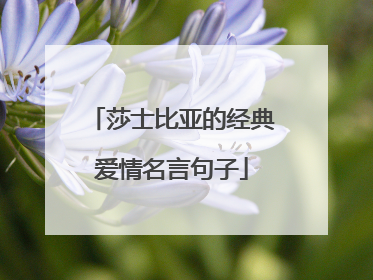 莎士比亚的经典爱情名言句子