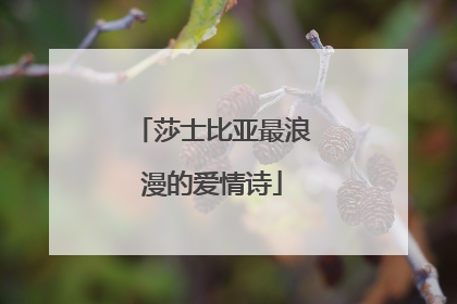 莎士比亚最浪漫的爱情诗