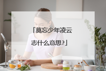 莫忘少年凌云志什么意思?