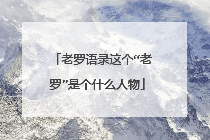 老罗语录这个“老罗”是个什么人物