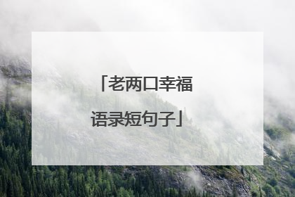 老两口幸福语录短句子