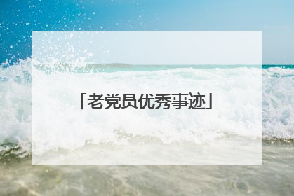 老党员优秀事迹