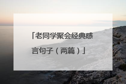 老同学聚会经典感言句子(两篇)