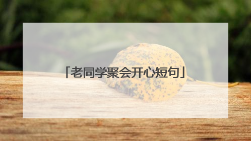 老同学聚会开心短句