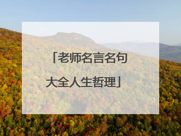 老师名言名句大全人生哲理