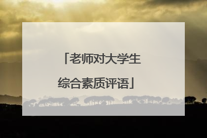 老师对大学生综合素质评语