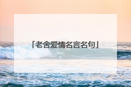 老舍爱情名言名句
