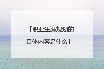职业生涯规划的具体内容是什么