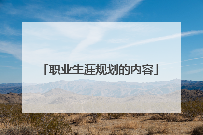 职业生涯规划的内容