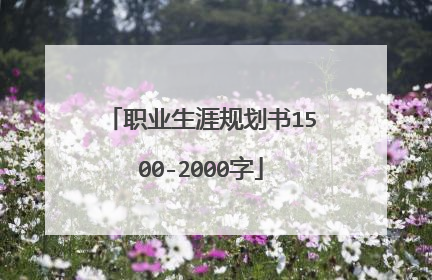 职业生涯规划书1500-2000字