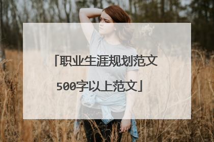 职业生涯规划范文500字以上范文