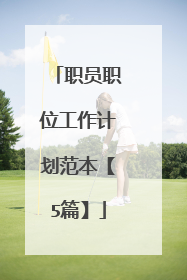 职员职位工作计划范本【5篇】