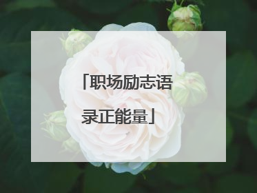 职场励志语录正能量