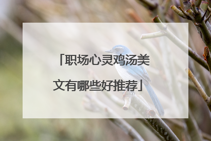 职场心灵鸡汤美文有哪些好推荐