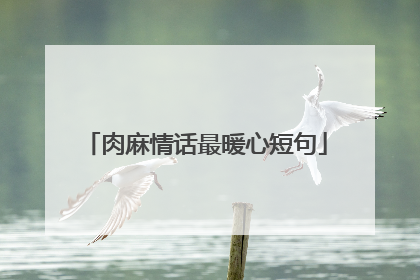 肉麻情话最暖心短句