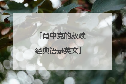 肖申克的救赎经典语录英文