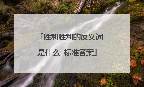 胜利胜利的反义词是什么 标准答案