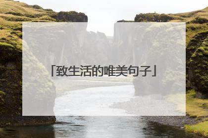 致生活的唯美句子