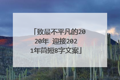 致最不平凡的2020年 迎接2021年简短8字文案
