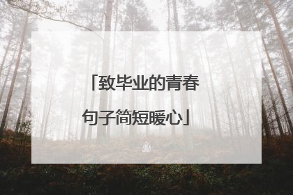 致毕业的青春句子简短暖心