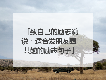 致自己的励志说说：适合发朋友圈共勉的励志句子