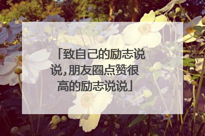 致自己的励志说说,朋友圈点赞很高的励志说说