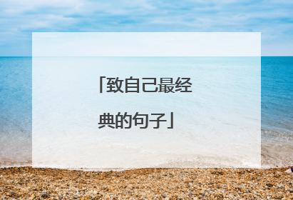 致自己最经典的句子