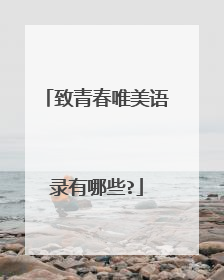 致青春唯美语录有哪些?