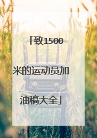 致1500米的运动员加油稿大全
