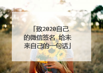 致2020自己的微信签名 给未来自己的一句话