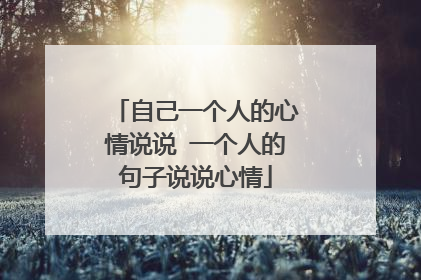 自己一个人的心情说说 一个人的句子说说心情
