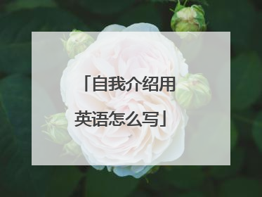 自我介绍用英语怎么写