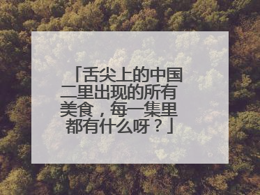 舌尖上的中国二里出现的所有美食,每一集里都有什么呀?