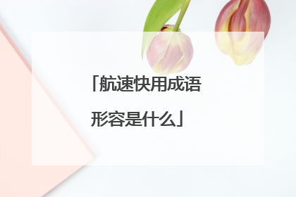 航速快用成语形容是什么
