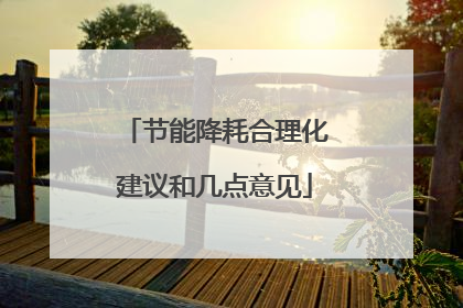 节能降耗合理化建议和几点意见