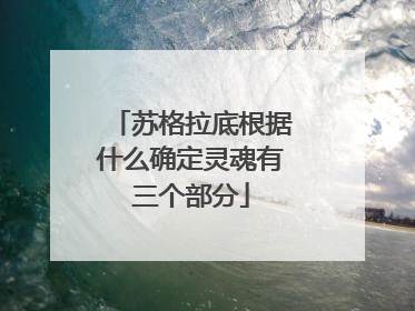 苏格拉底根据什么确定灵魂有三个部分