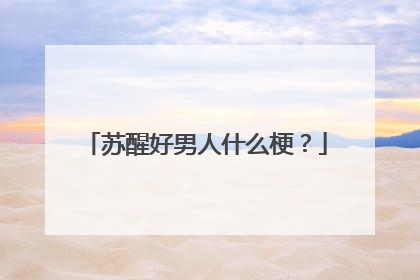 苏醒好男人什么梗?