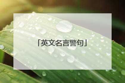 英文名言警句