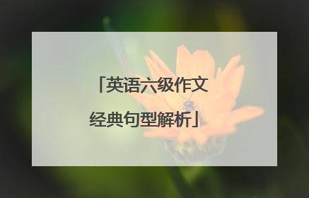 英语六级作文经典句型解析