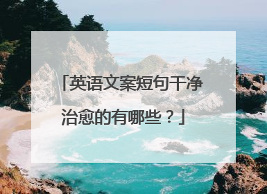 英语文案短句干净治愈的有哪些？