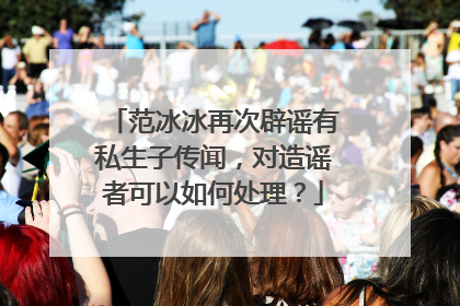 范冰冰再次辟谣有私生子传闻，对造谣者可以如何处理？