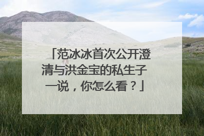 范冰冰首次公开澄清与洪金宝的私生子一说，你怎么看？