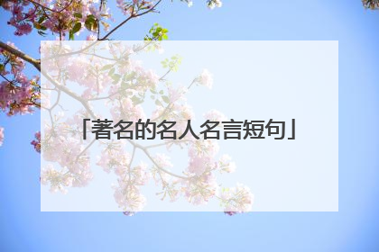 著名的名人名言短句