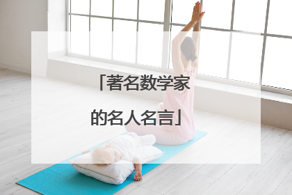 著名数学家的名人名言